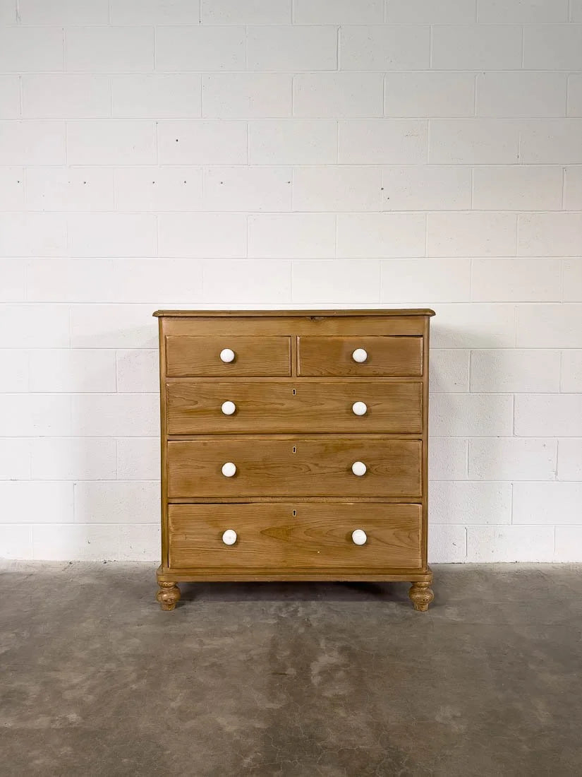 Substantial set of antique English pine drawers