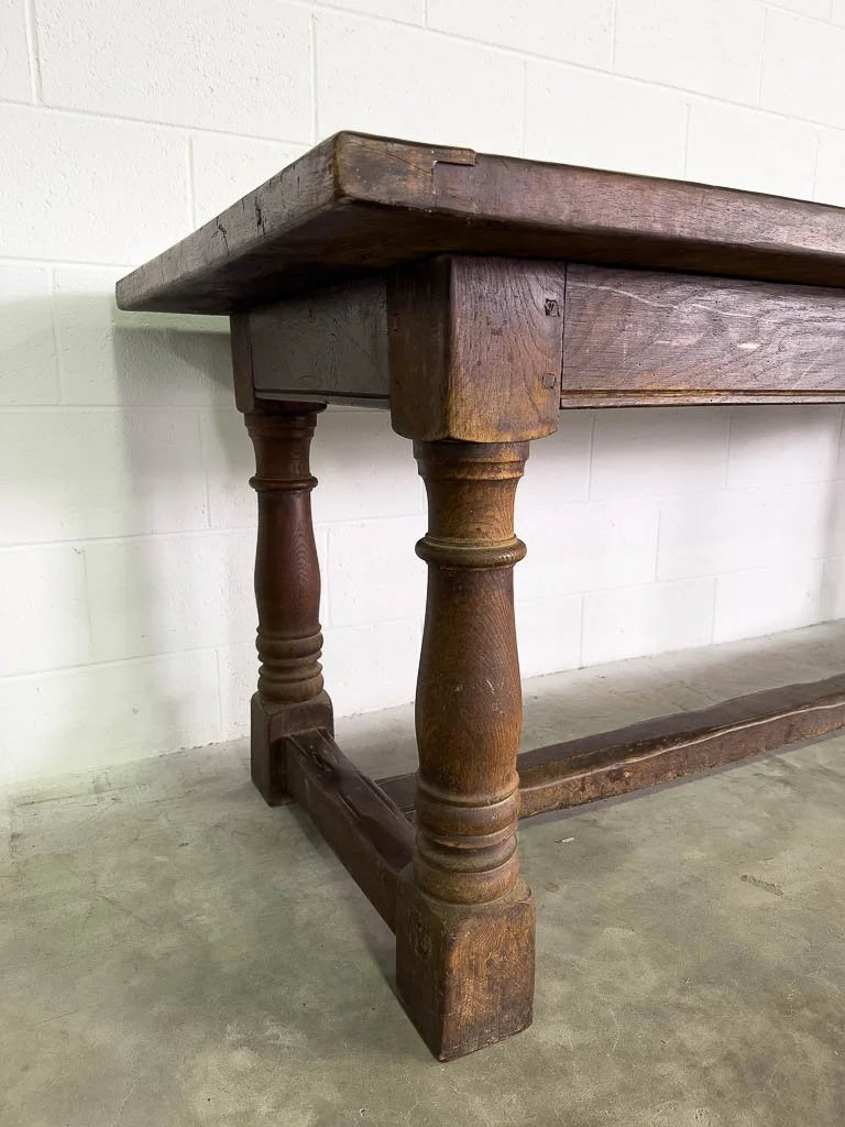 Large antique oak dining table