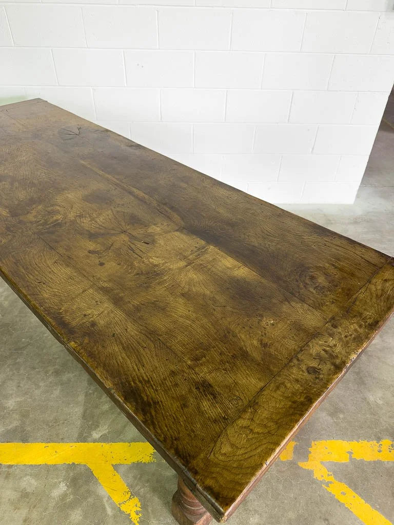 Large antique oak dining table