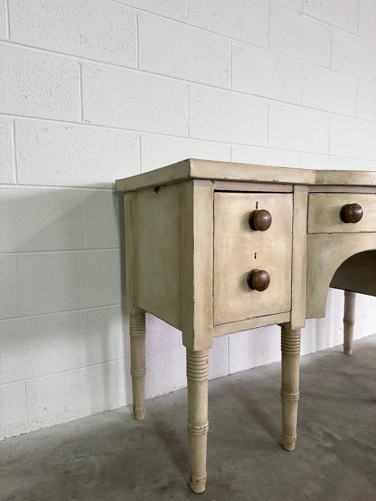 Antique European console table with wooden knobs