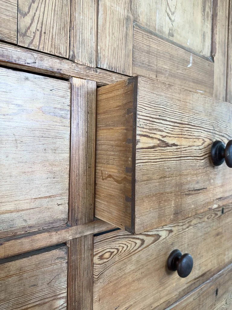 Rustic English pine housekeeper’s cupboard