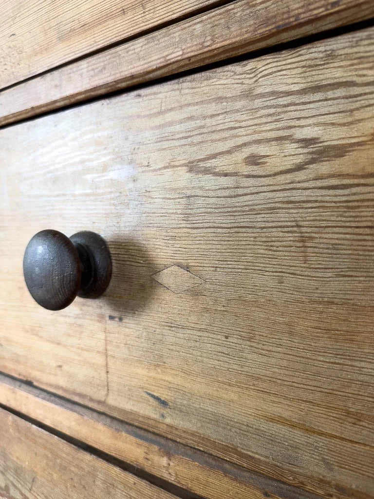 Rustic English pine housekeeper’s cupboard