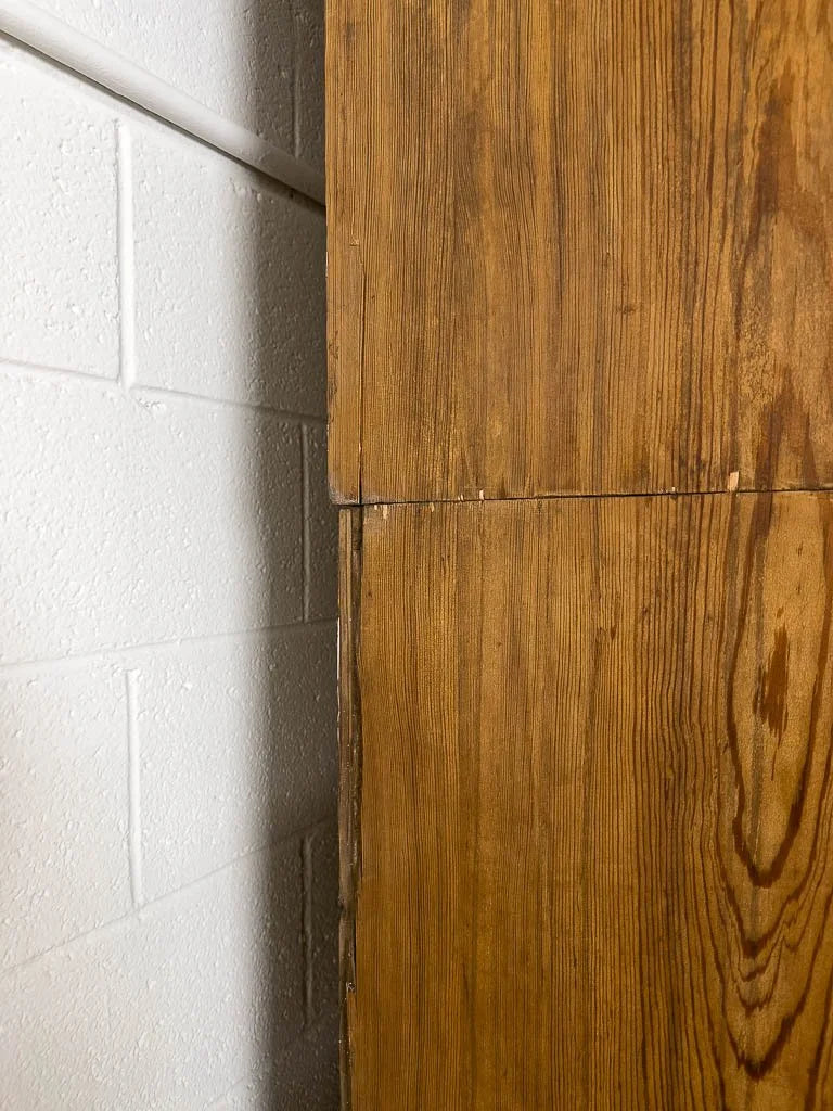 Rustic English pine housekeeper’s cupboard