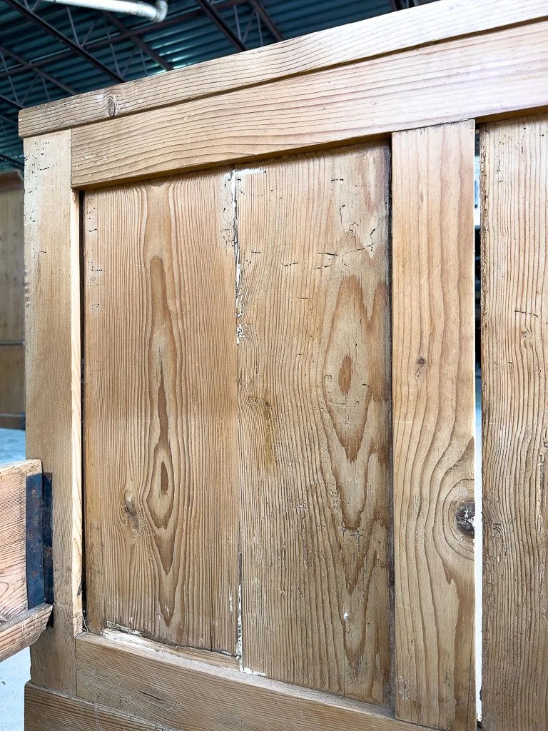 Pair of antique pine sleigh beds