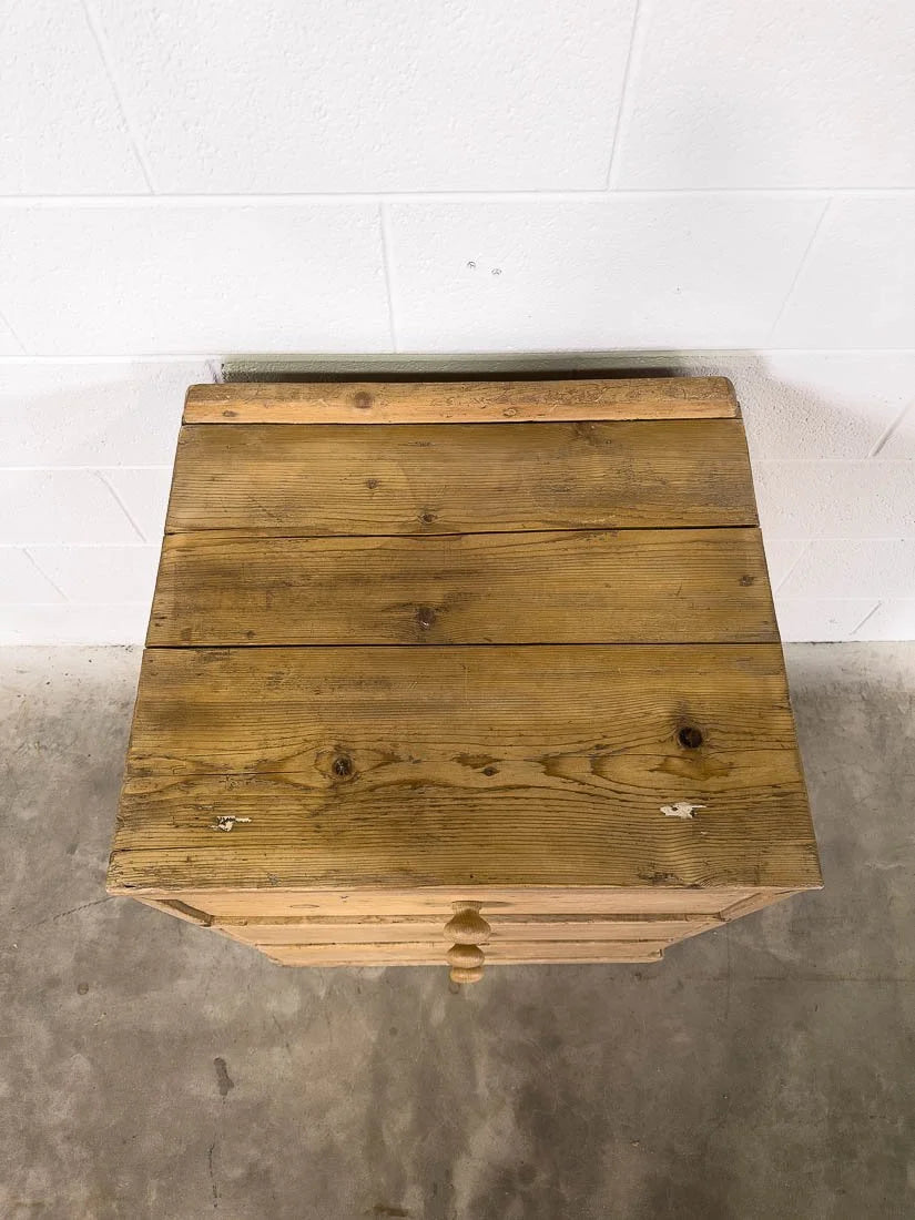 Small set of three antique English pine drawers