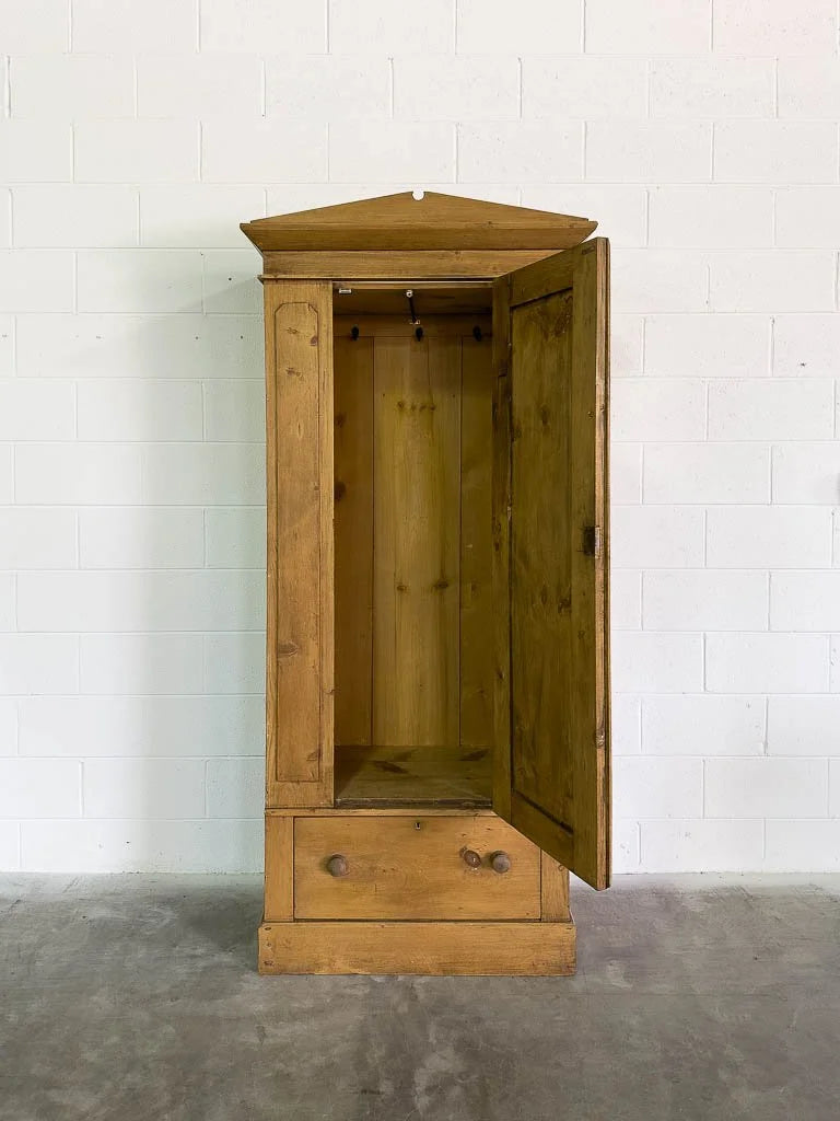 Antique English pine wardrobe