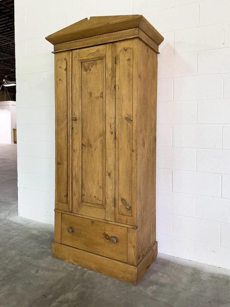 Antique English pine wardrobe