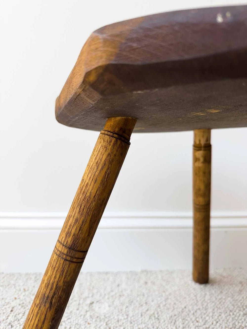 Antique elm milking stool - House on Horizon