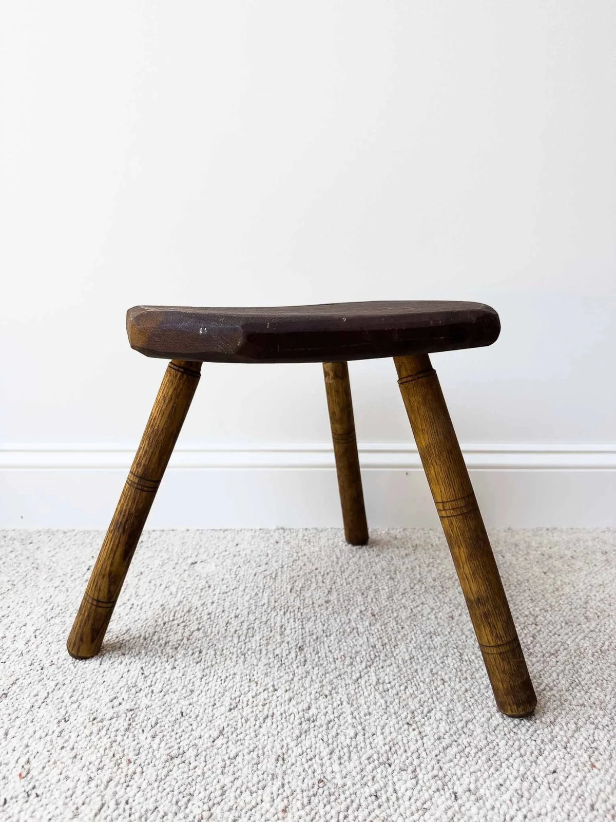 Antique elm milking stool - House on Horizon