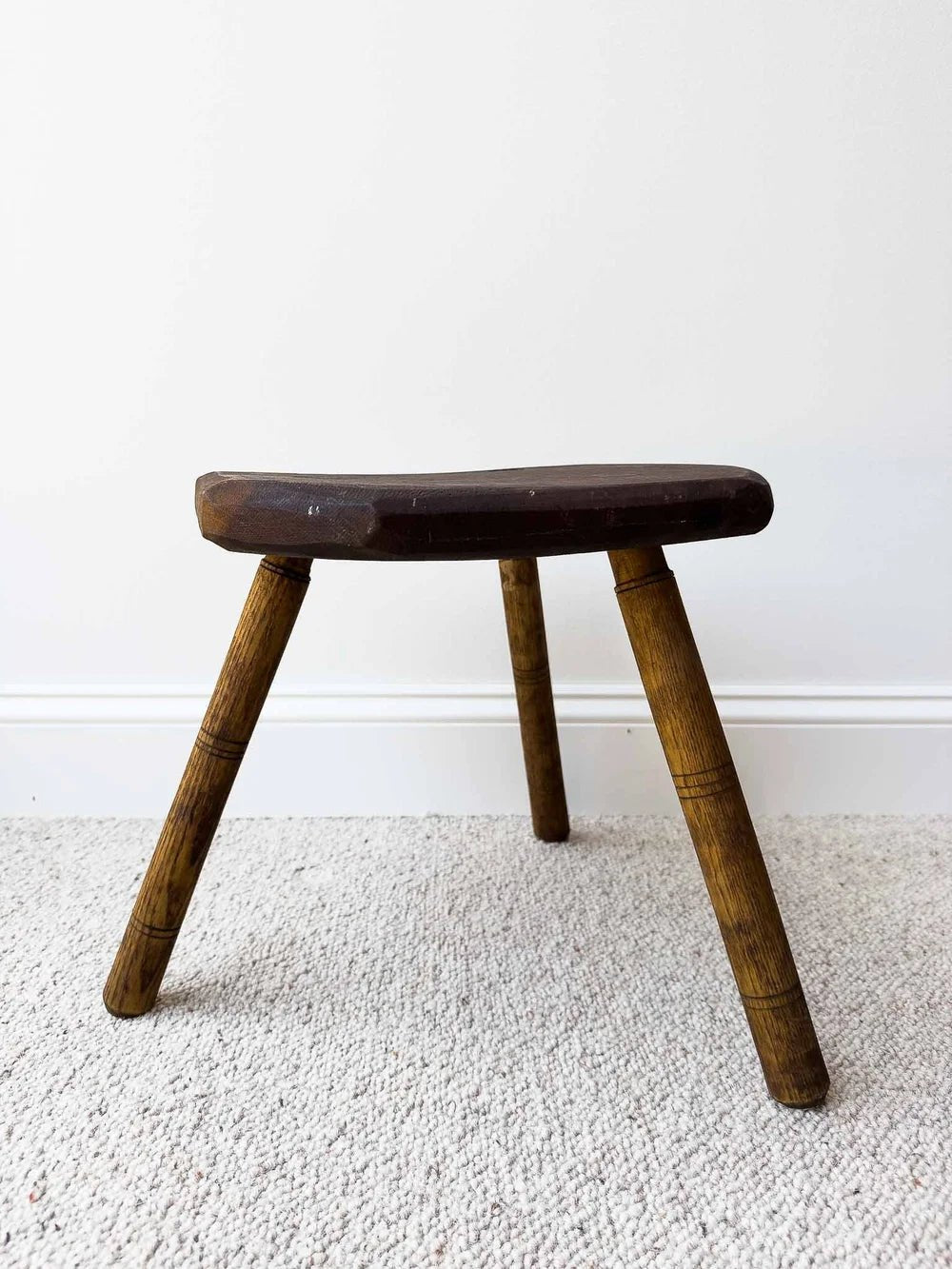 Antique elm milking stool - House on Horizon