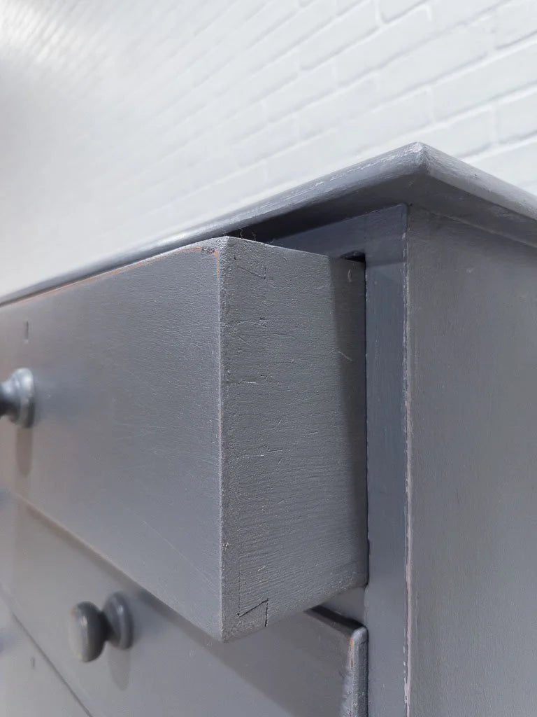Antique English drawers in blue - House on Horizon