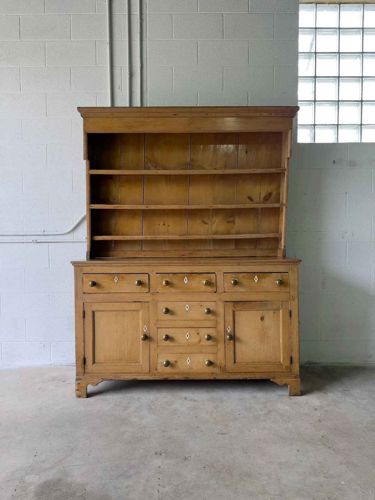 Antique English kitchen dresser with warm patina - House on Horizon
