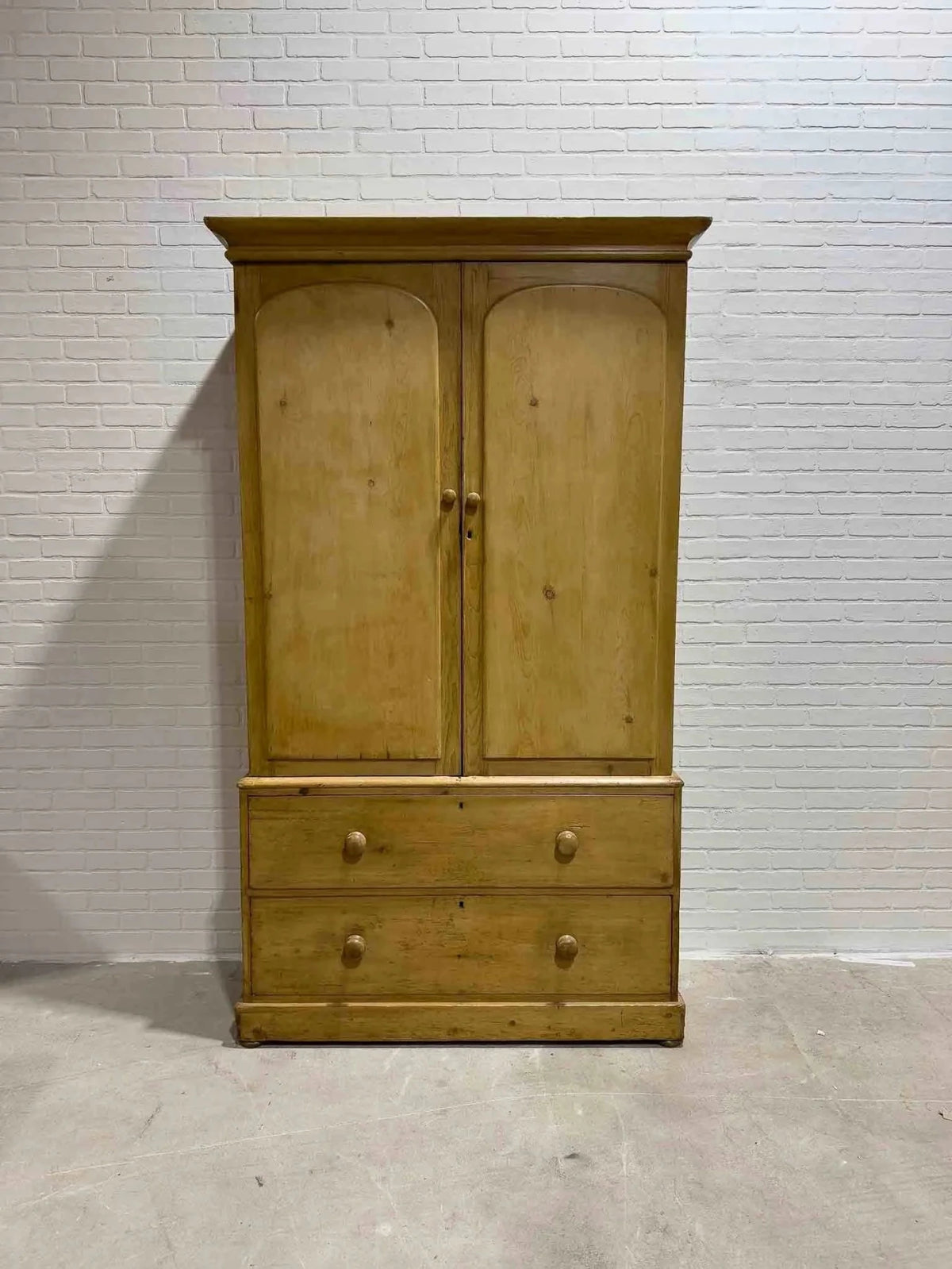 Antique English linen press with interior drawers - House on Horizon