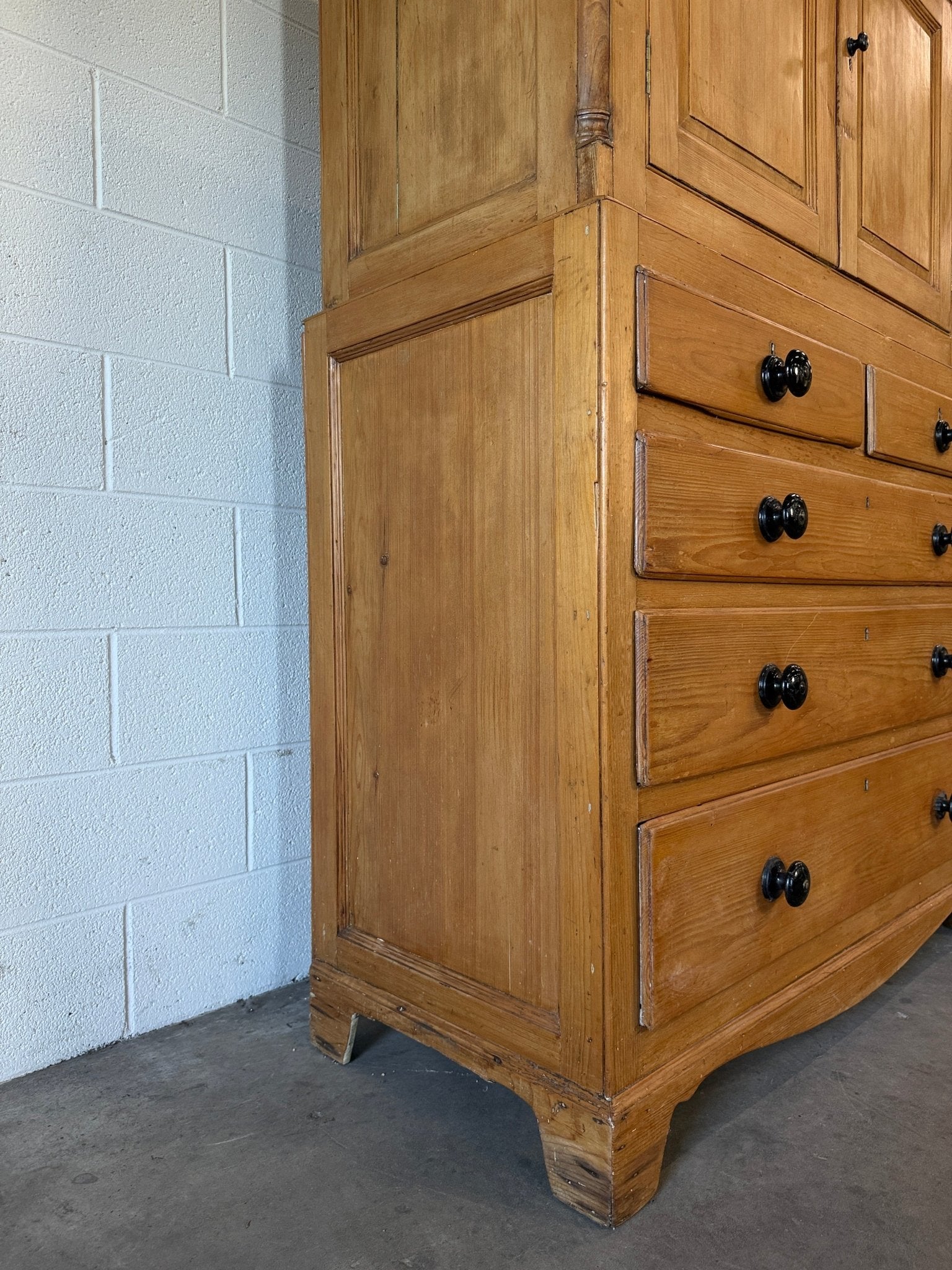 Antique English Linen Press with Shelved Interior - House on Horizon
