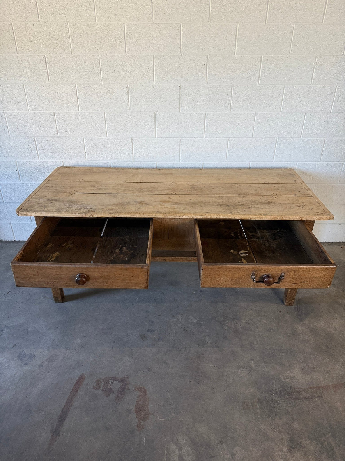 Antique English Oak and Sycamore Prep Table - House on Horizon