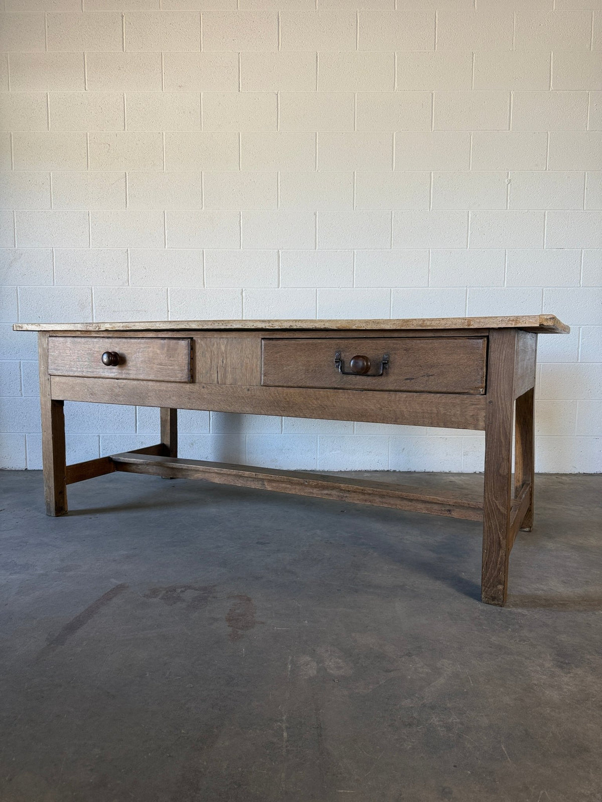 Antique English Oak and Sycamore Prep Table - House on Horizon