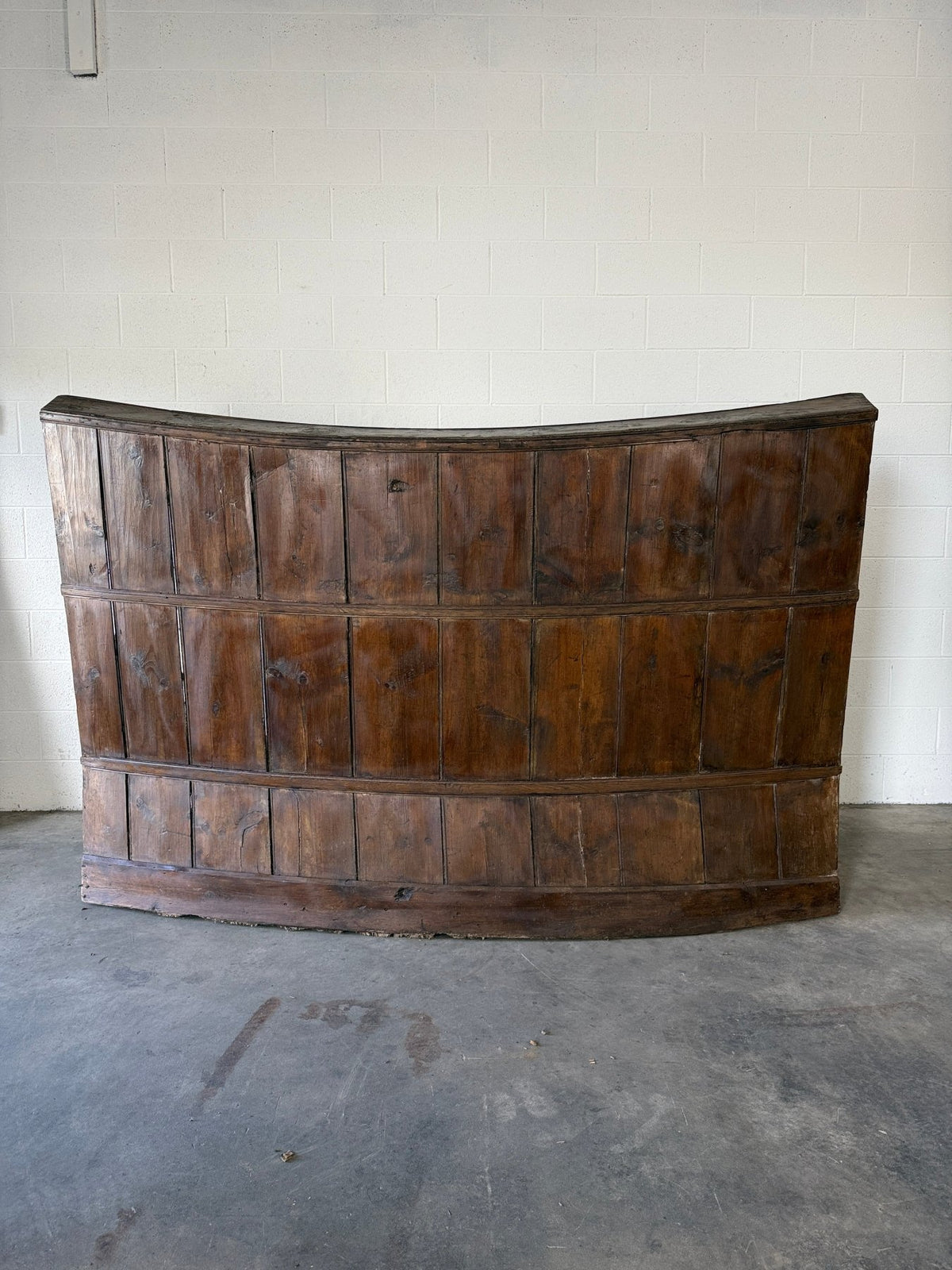 Antique English pine barrel back settle - House on Horizon