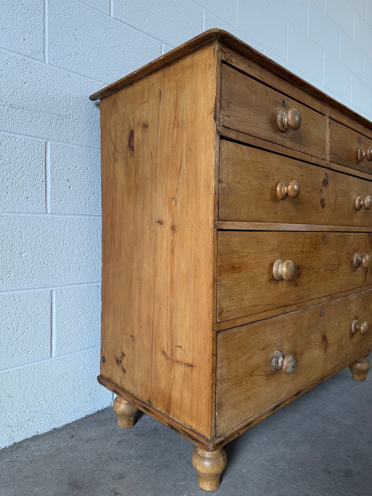 Antique English Pine dresser, two over three chest of drawers - House on Horizon