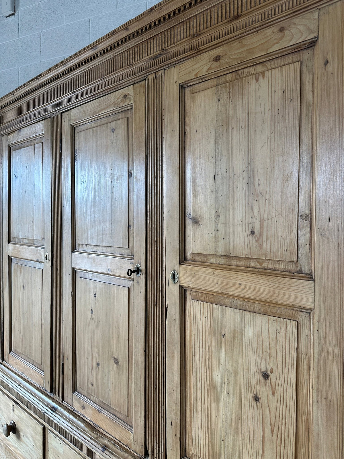 Antique English pine housekeeper’s cupboard - House on Horizon