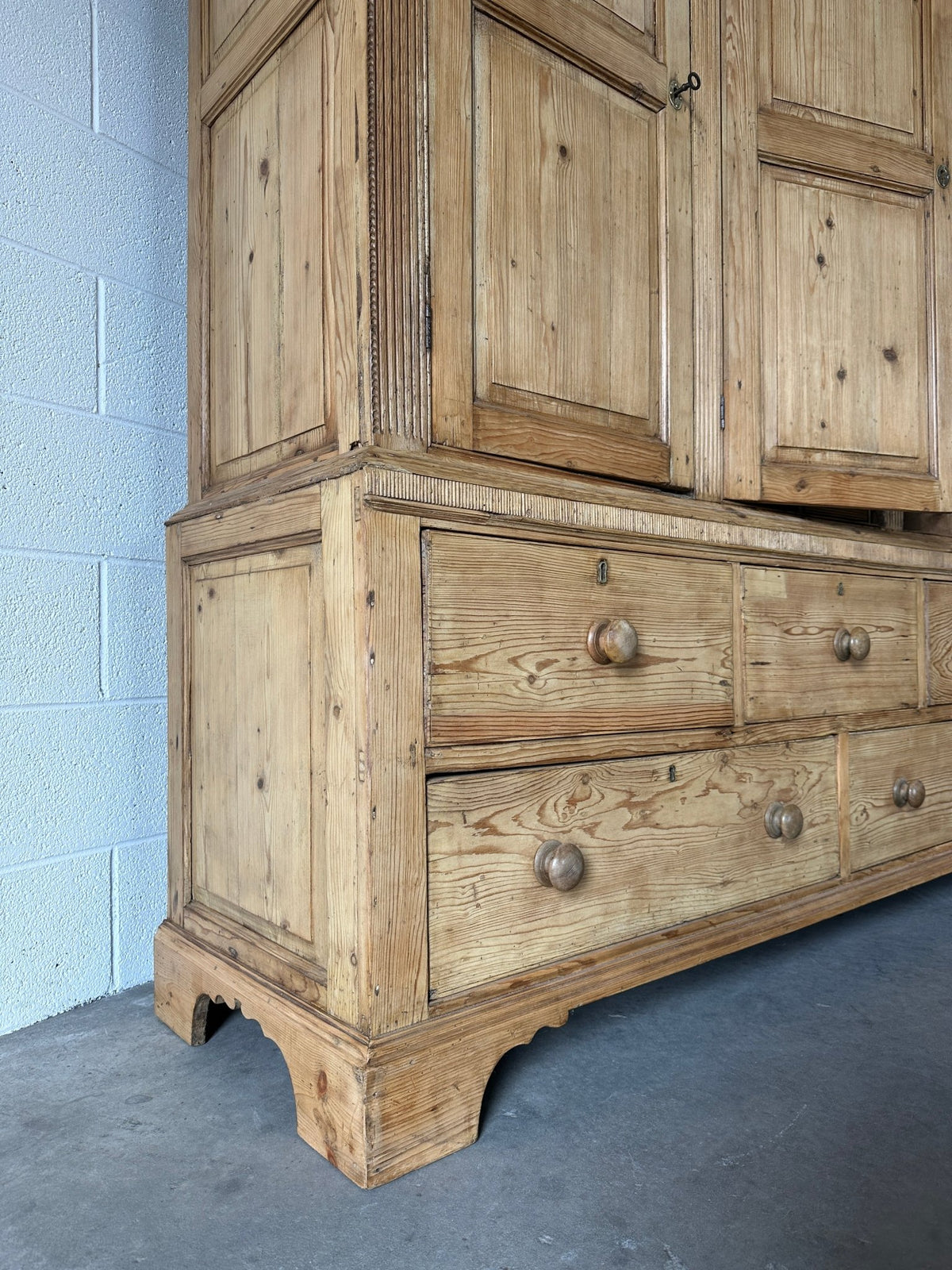 Antique English pine housekeeper’s cupboard - House on Horizon