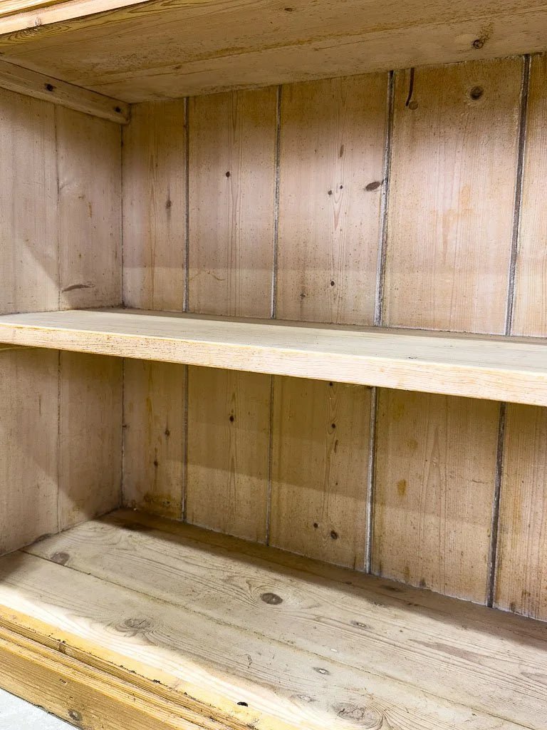 Antique English pine hutch with adjustable shelves - House on Horizon