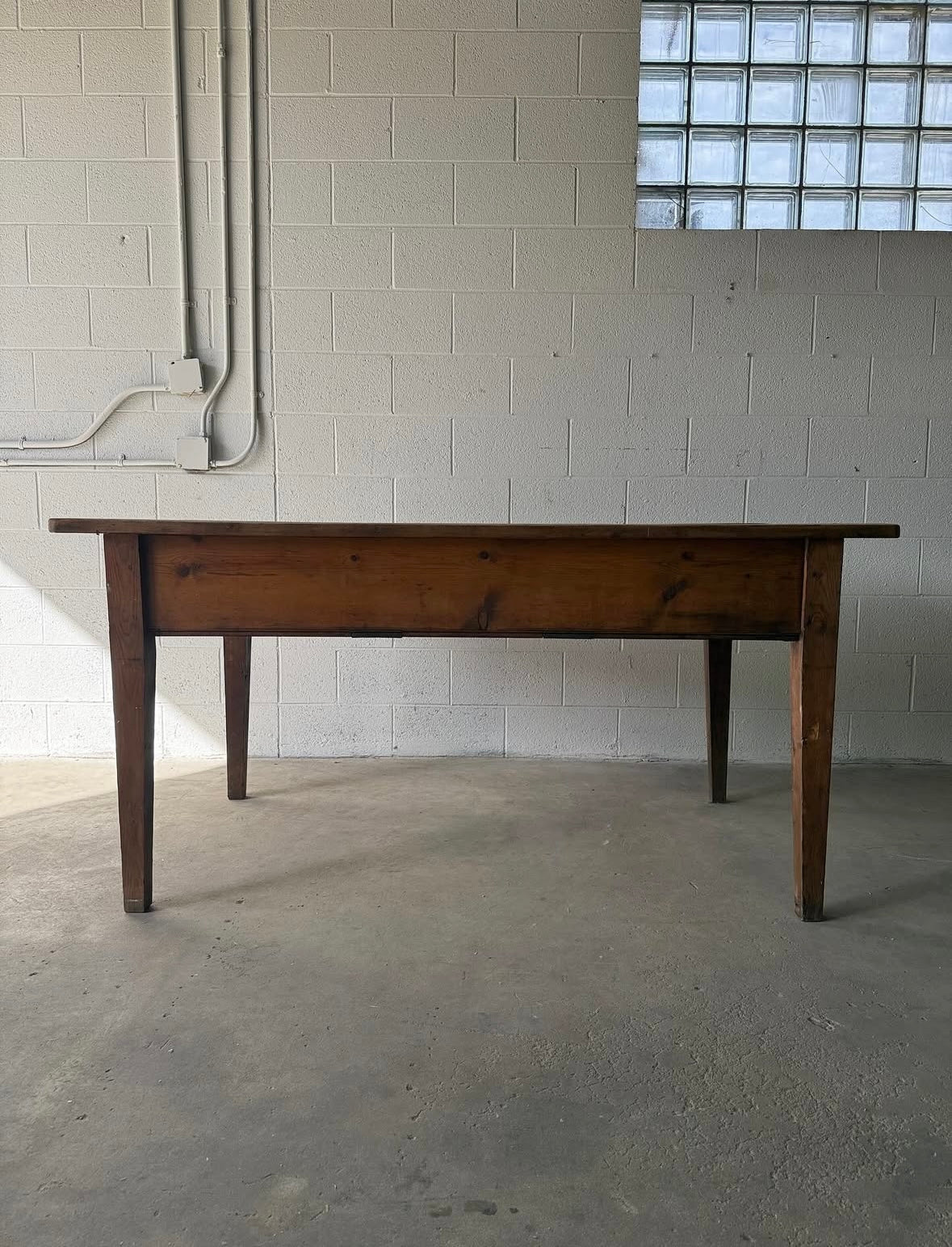 Antique English pine prep table - House on Horizon