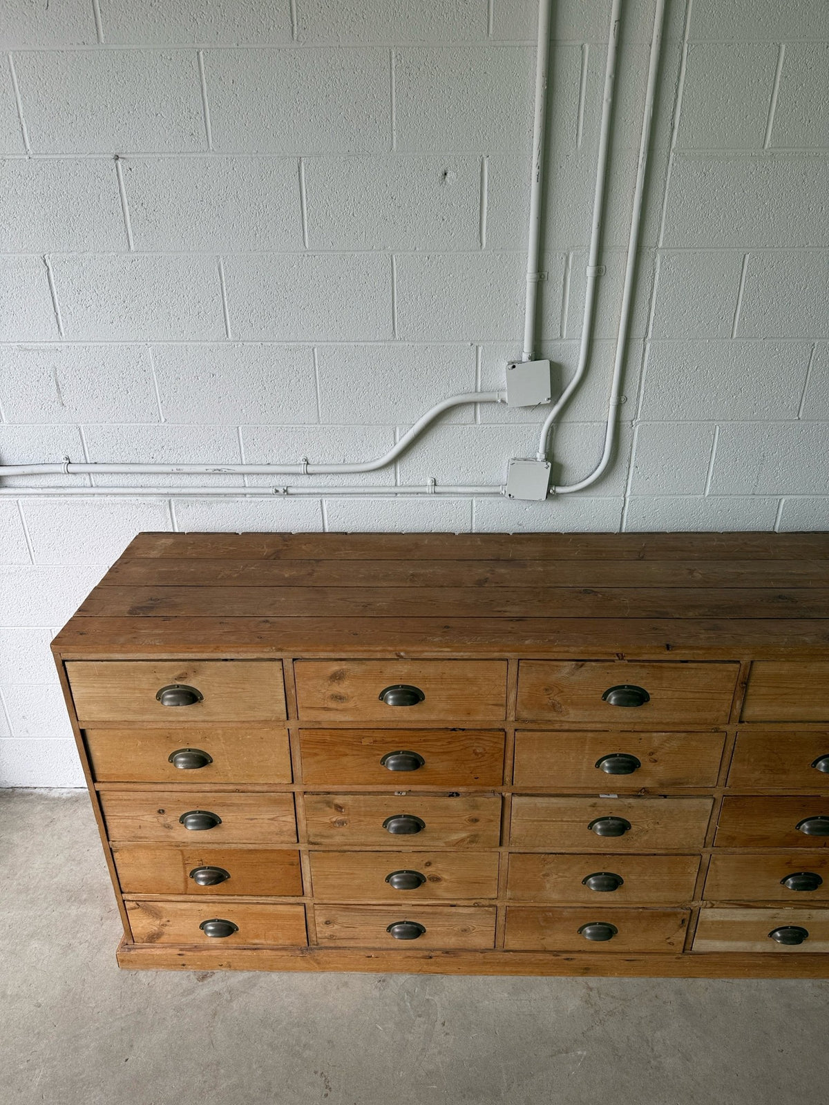 Antique European bank of haberdashery drawers - House on Horizon