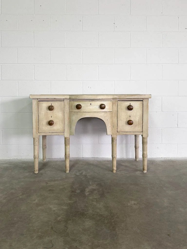 Antique European console table with wooden knobs - House on Horizon