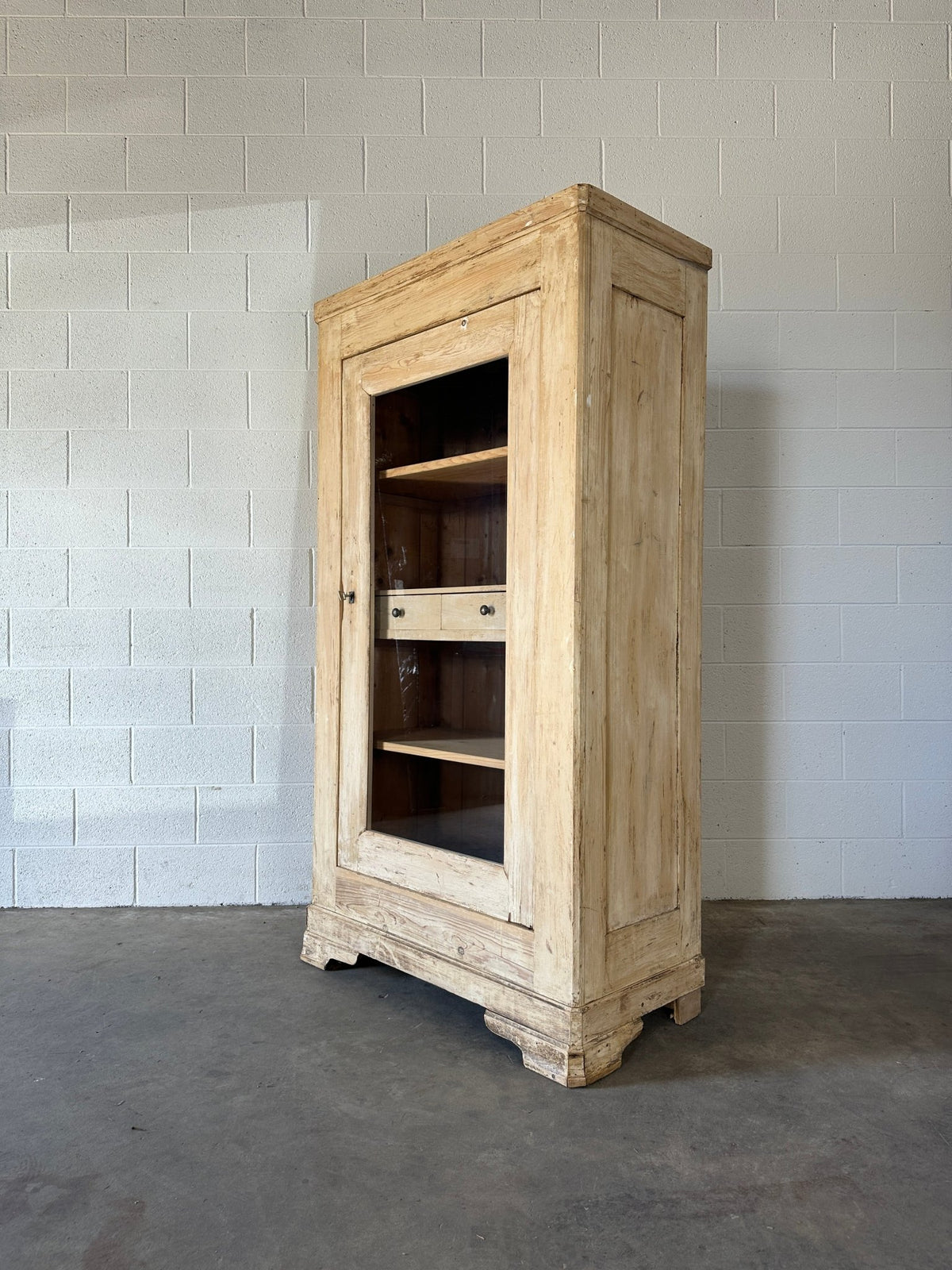 Antique French cupboard with glass door - House on Horizon