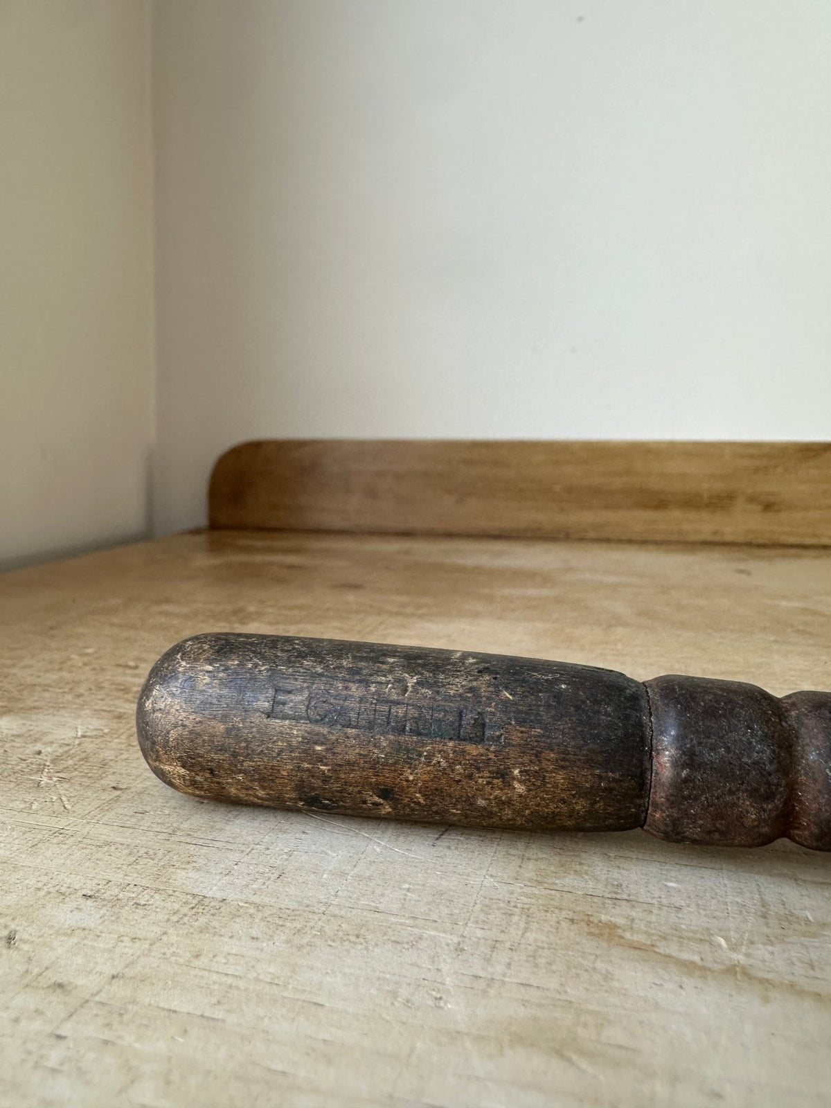 Antique French paintbrush - House on Horizon