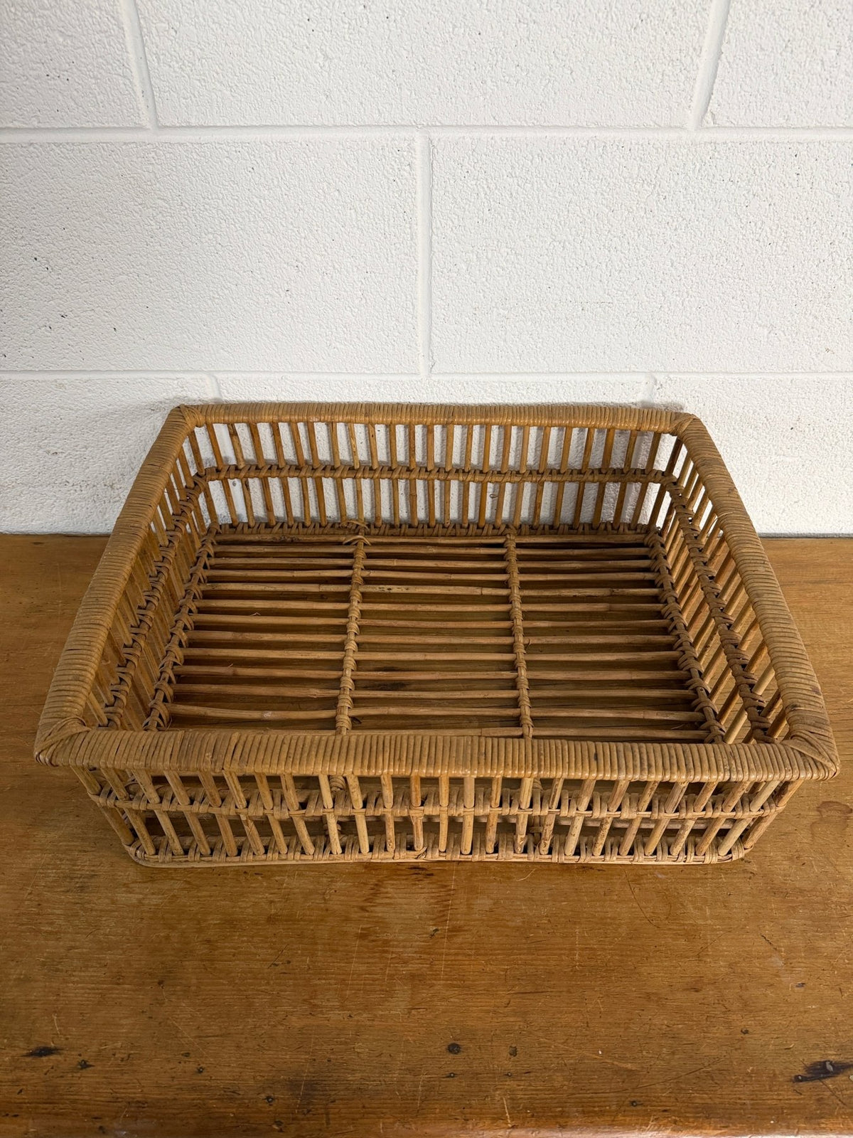 Antique French rectangular basket - House on Horizon