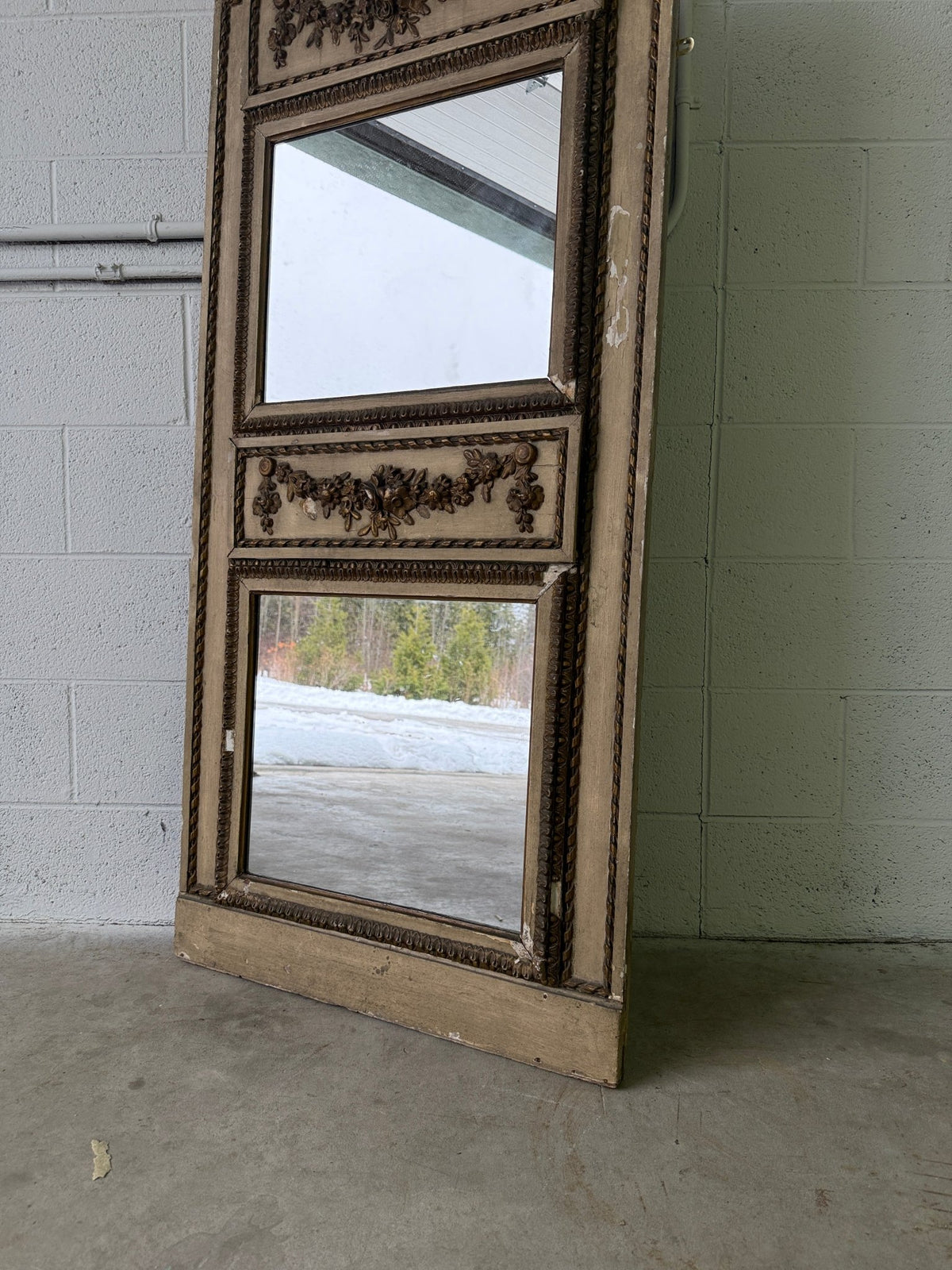 Antique French trumeau mirror - House on Horizon