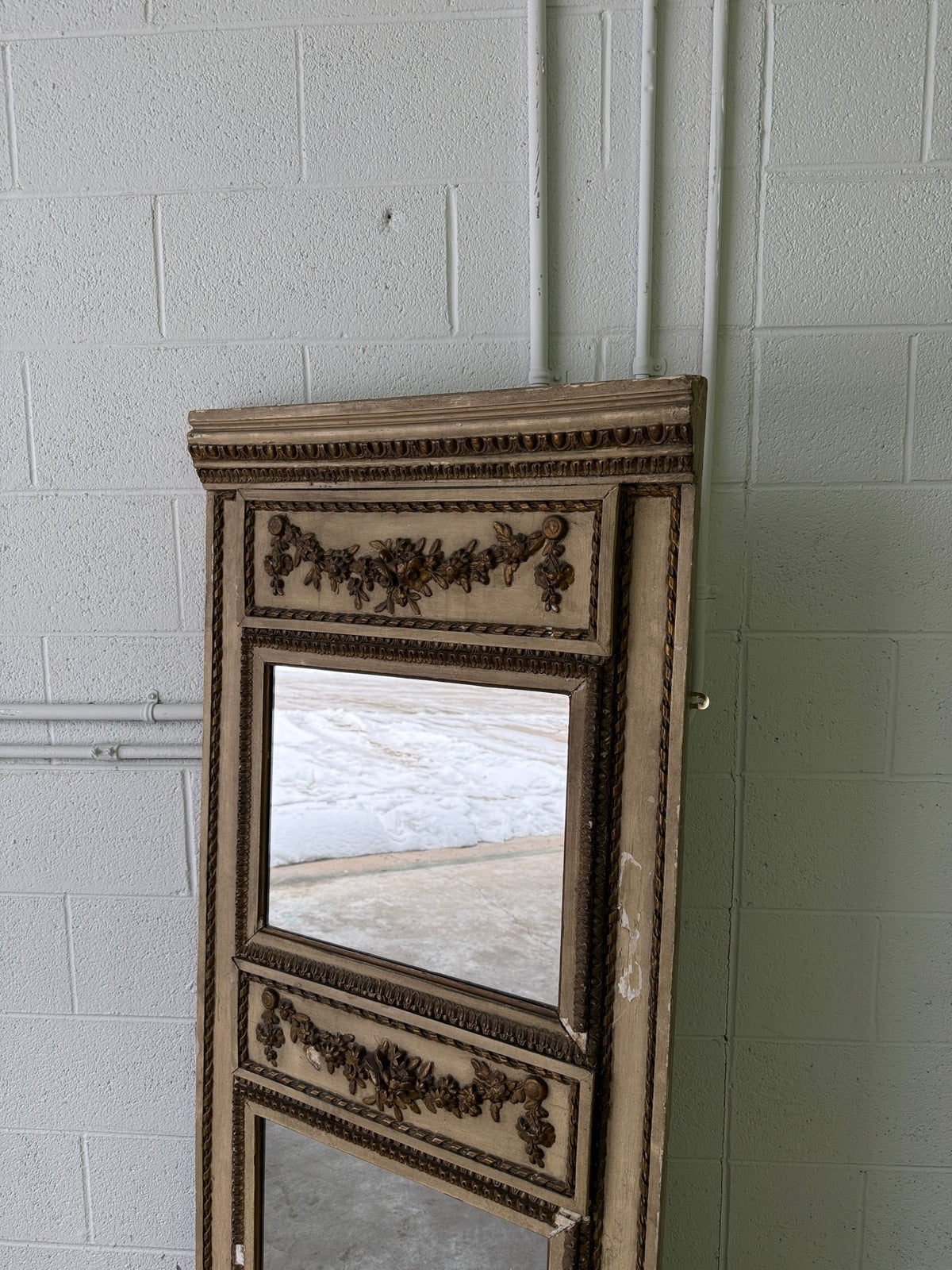 Antique French trumeau mirror - House on Horizon
