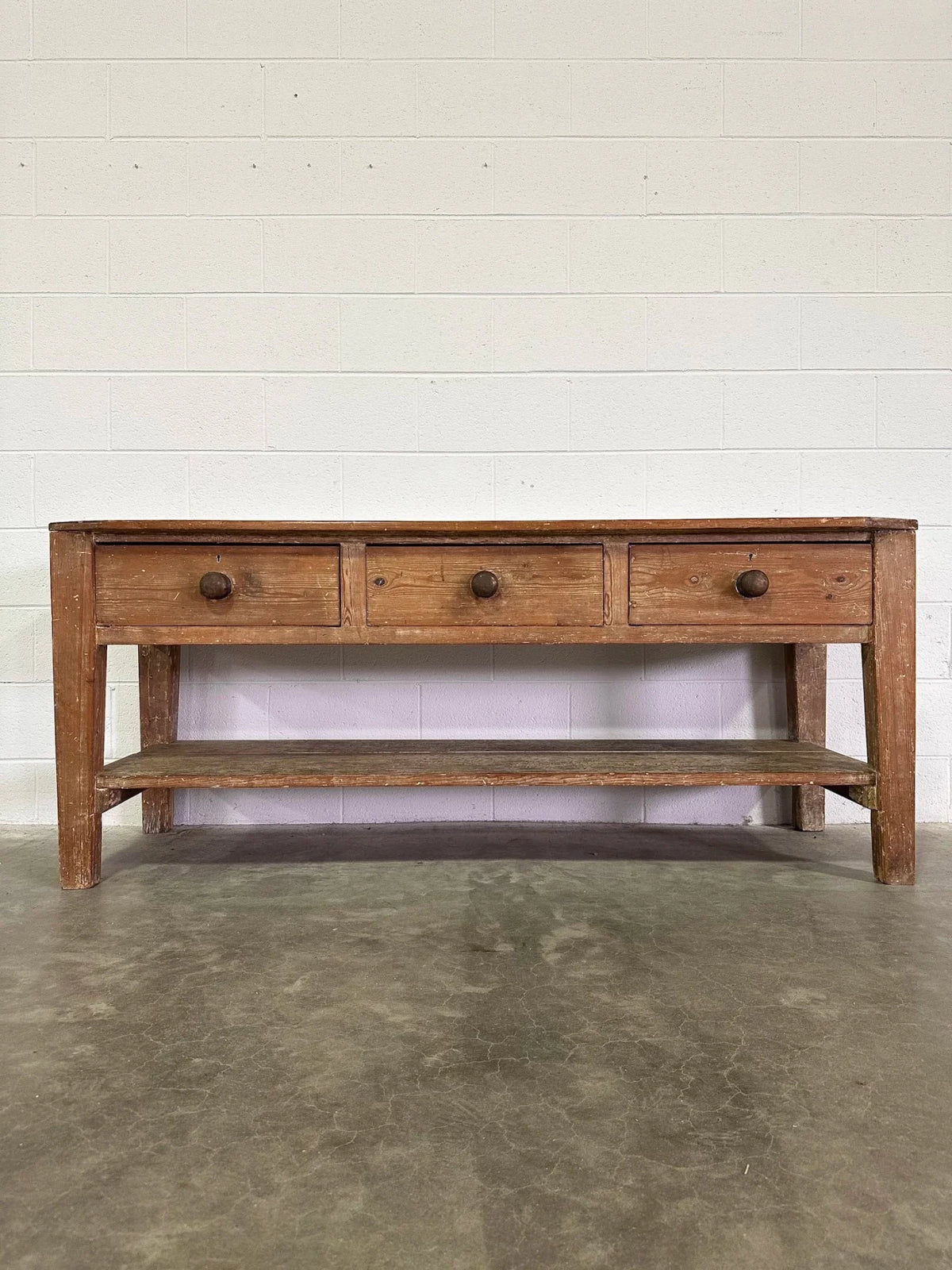 Antique Pine Console Table with Drawers - House on Horizon