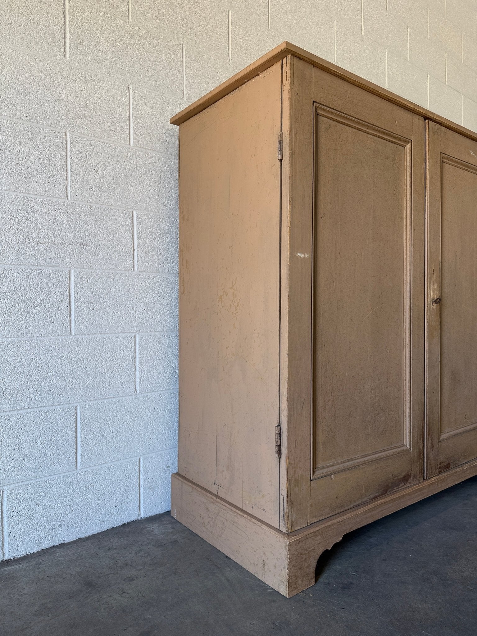 Antique Pine Cupboard Painted Dusty Pink - House on Horizon