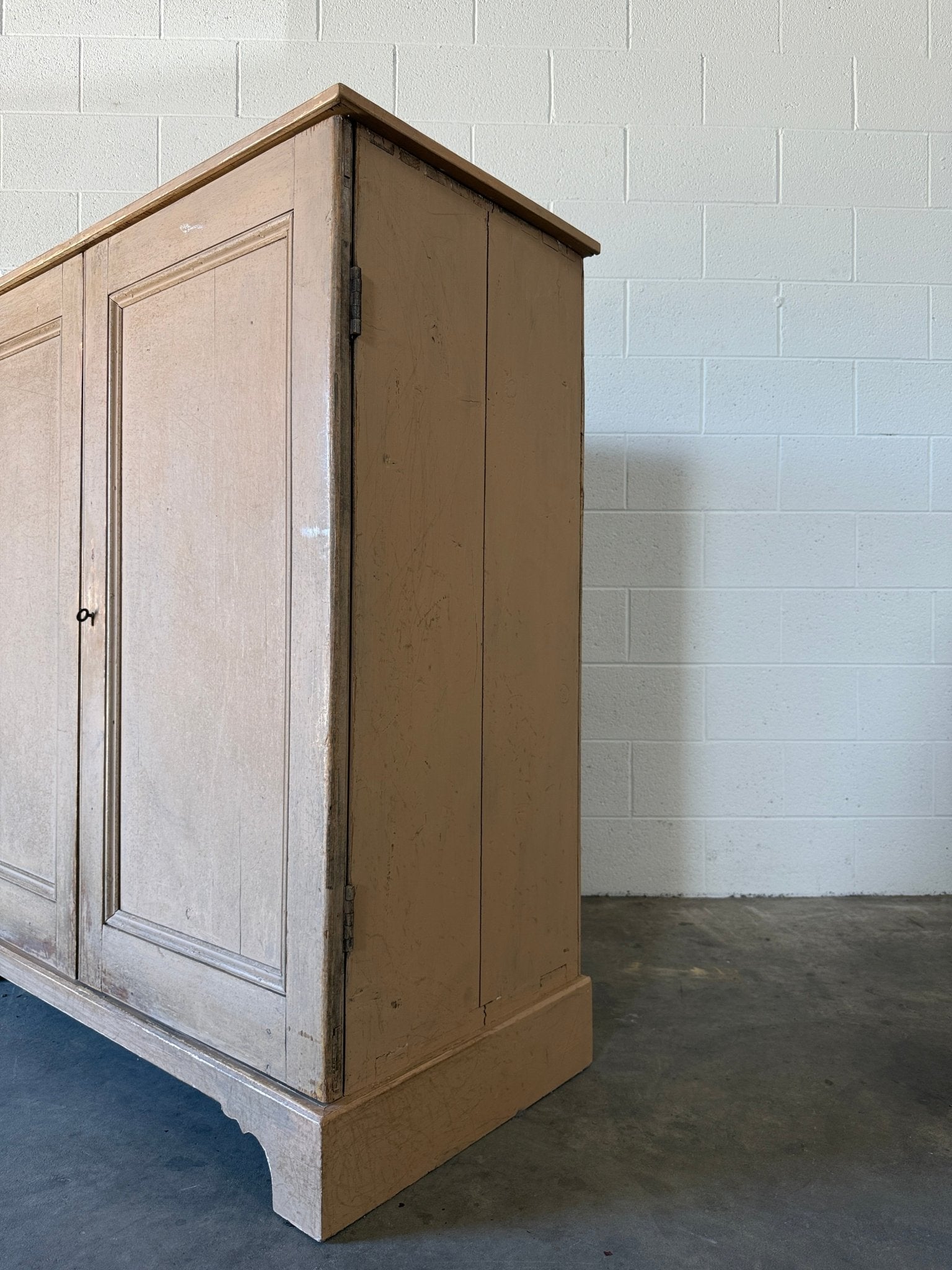 Antique Pine Cupboard Painted Dusty Pink - House on Horizon