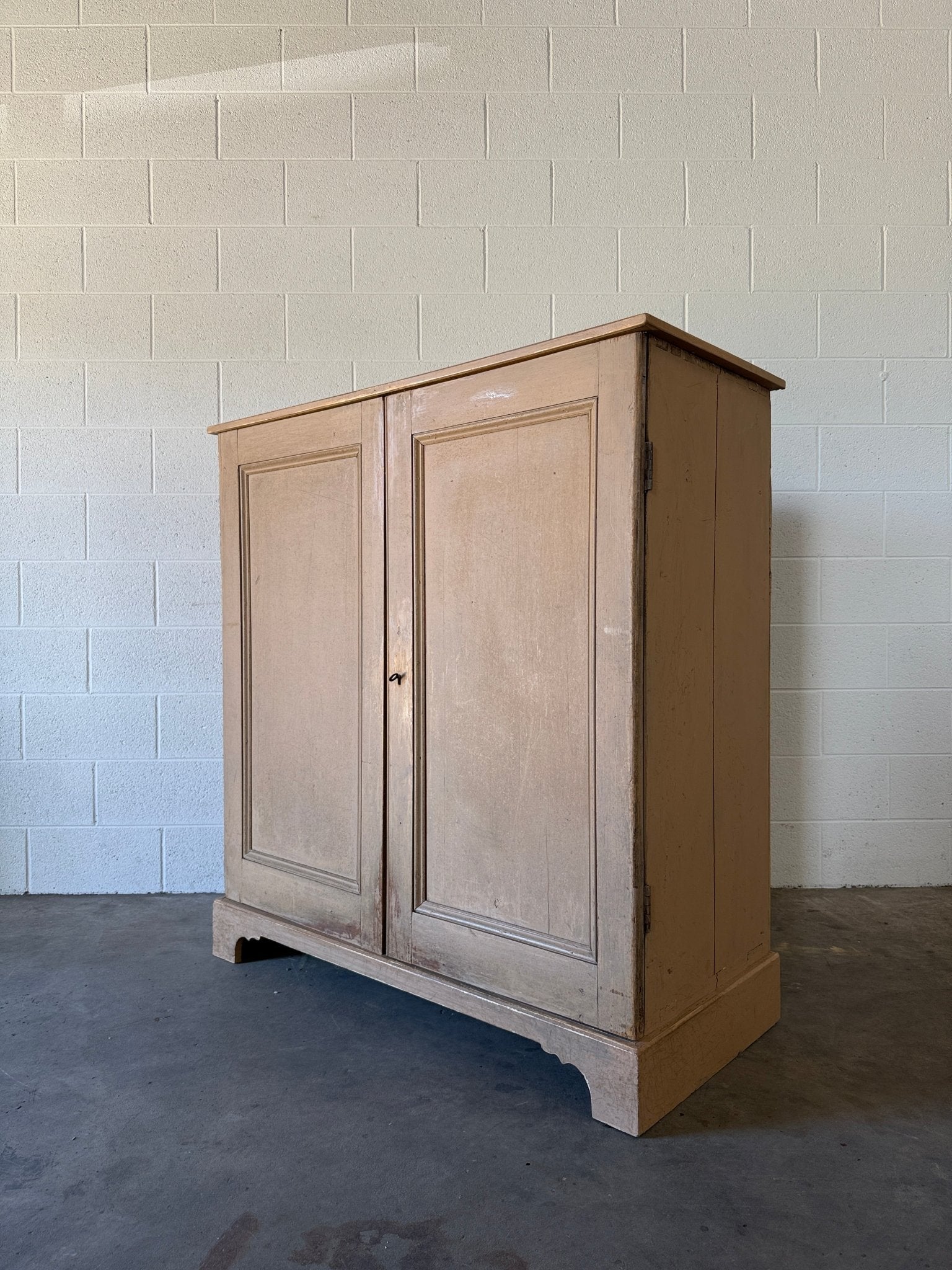 Antique Pine Cupboard Painted Dusty Pink - House on Horizon