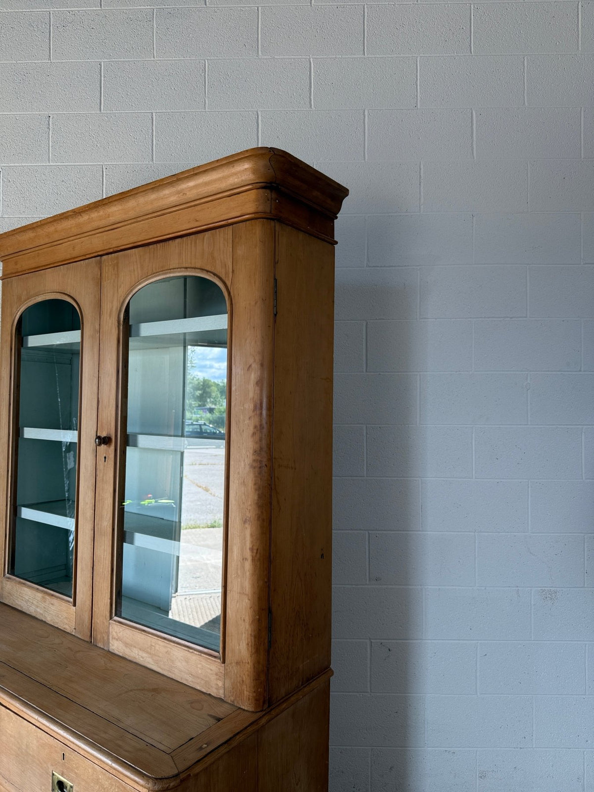 Antique Pine Cupboard with Campaign Handles - House on Horizon