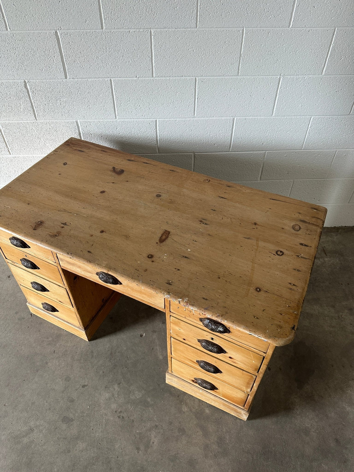 Antique Pine Desk - House on Horizon