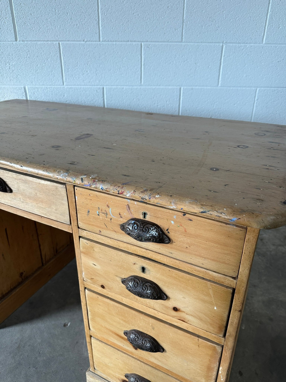 Antique Pine Desk - House on Horizon