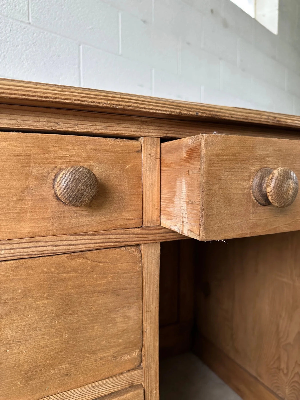 Antique pine desk with finished back - House on Horizon