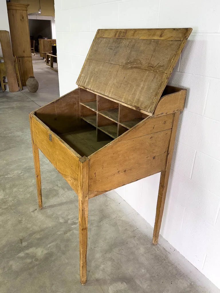 Antique pine engineers desk - House on Horizon