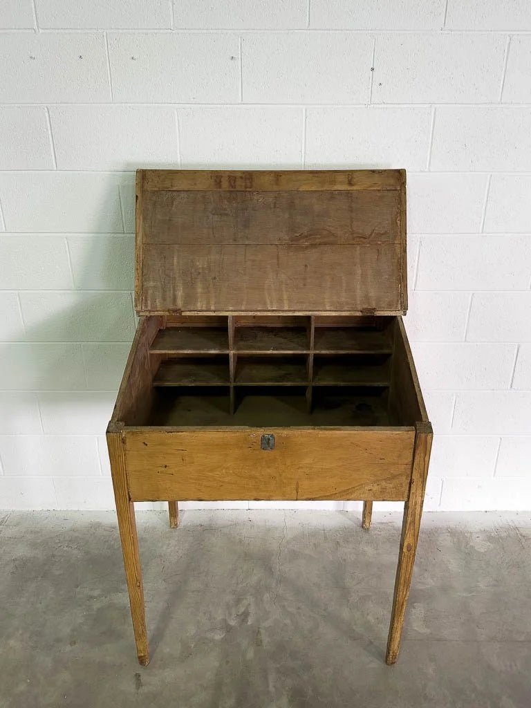 Antique pine engineers desk - House on Horizon