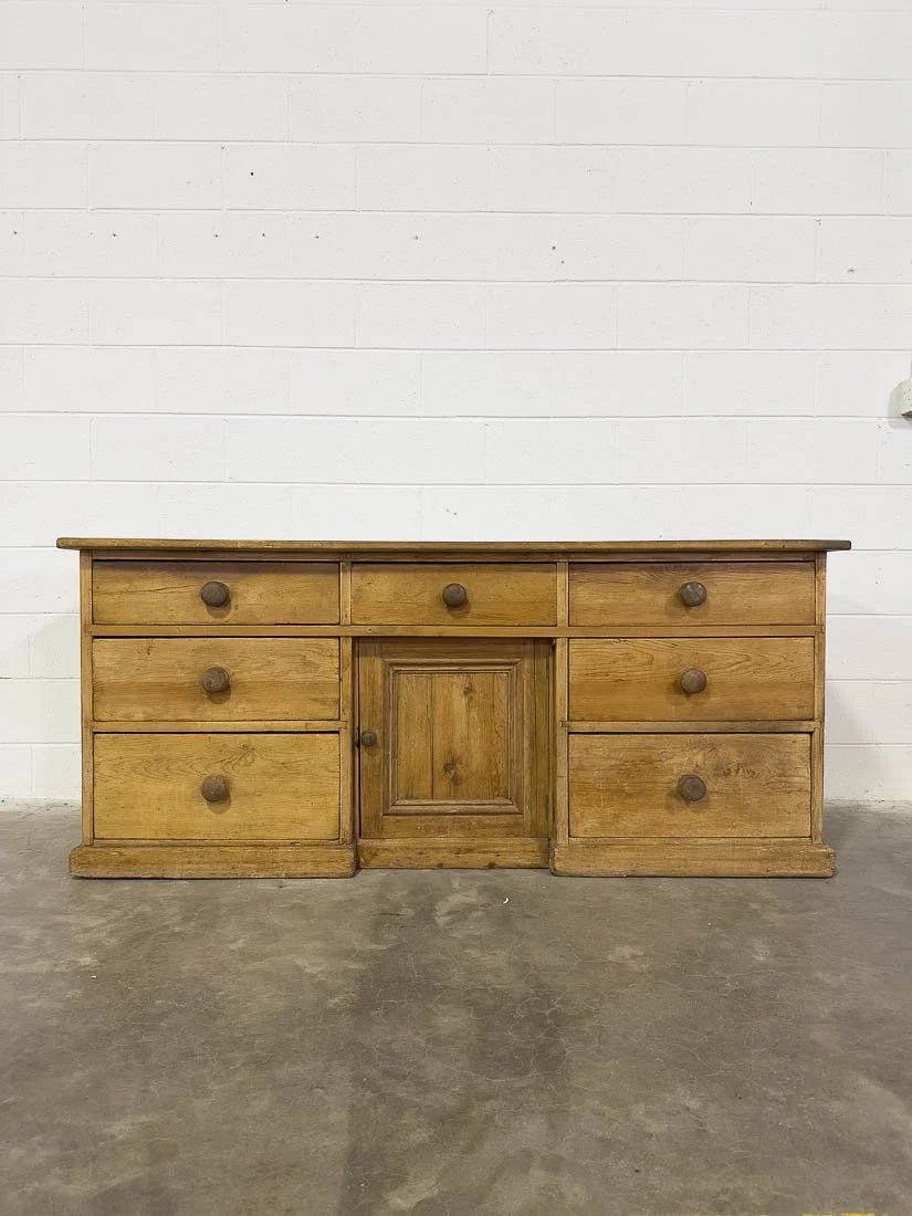 Antique pine English sideboard or buffet - House on Horizon