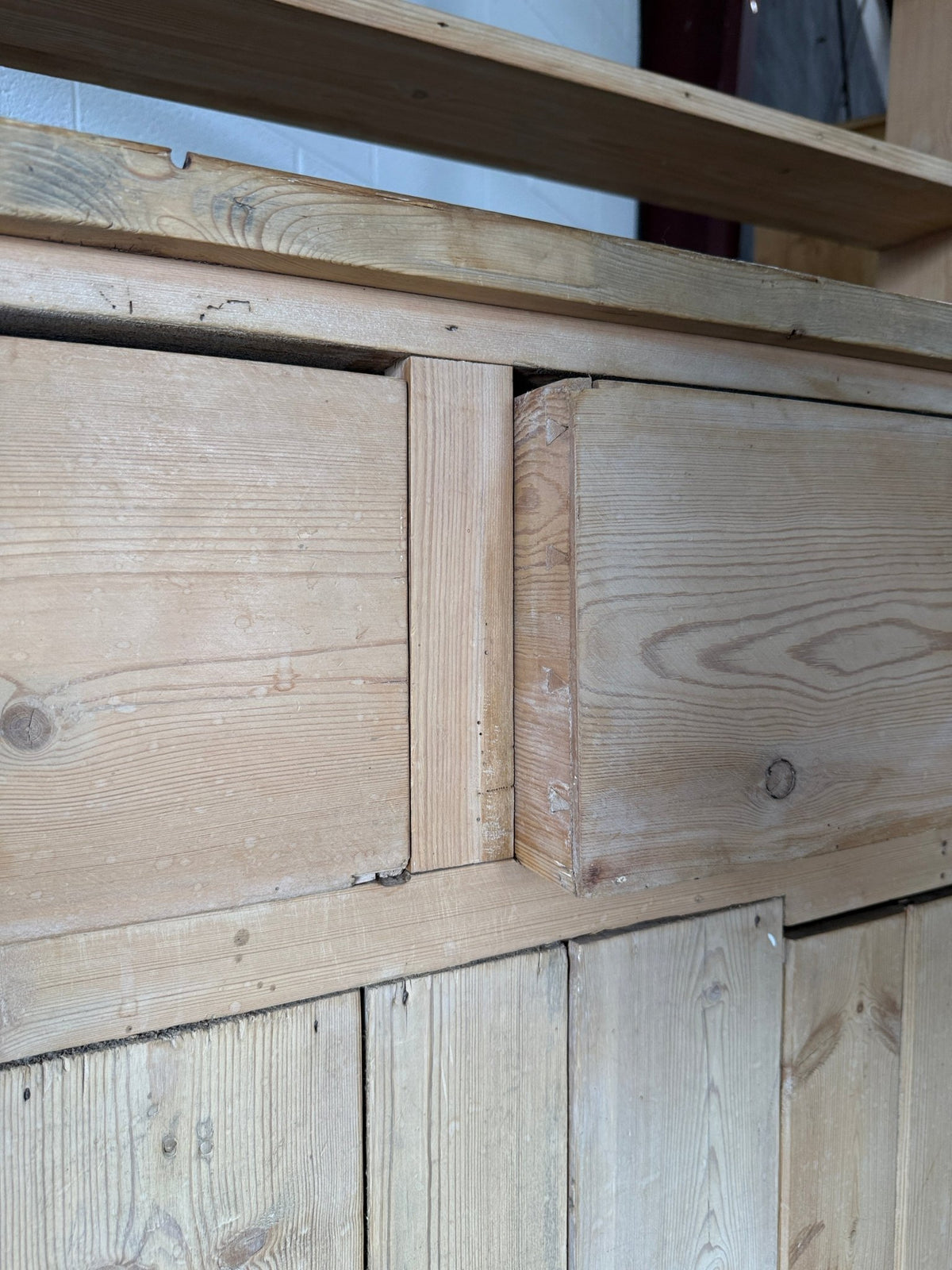 Antique pine hutch with panelled doors - House on Horizon