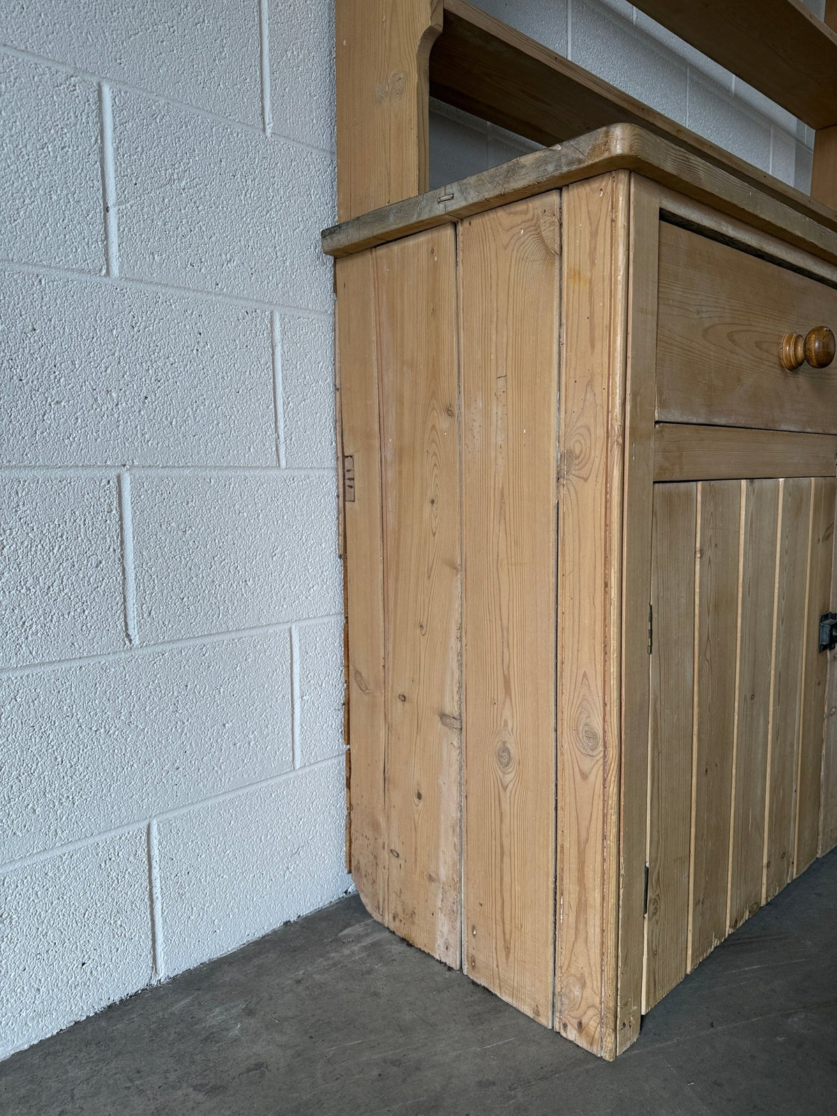 Antique pine hutch with panelled doors - House on Horizon