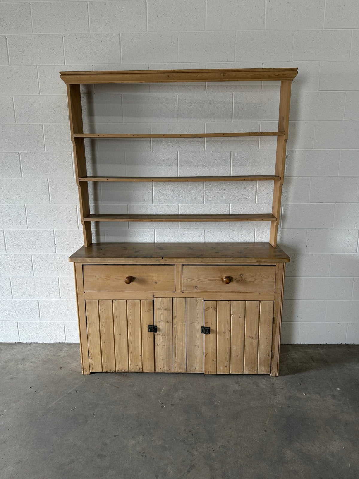 Antique pine hutch with panelled doors - House on Horizon