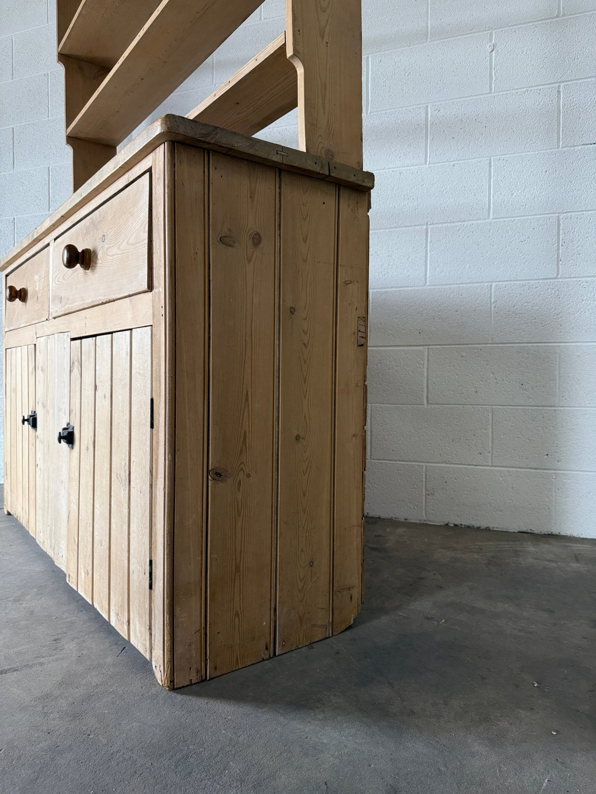 Antique pine hutch with panelled doors - House on Horizon