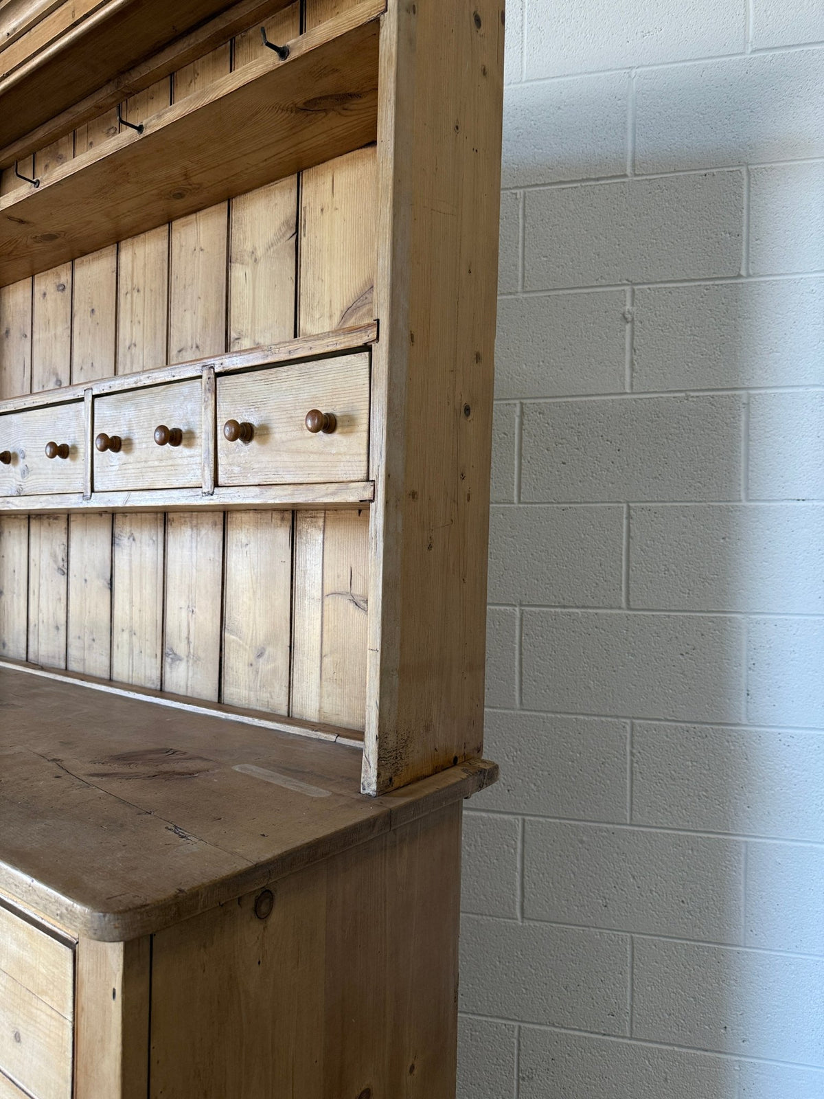 Antique pine hutch with tiny drawers - House on Horizon