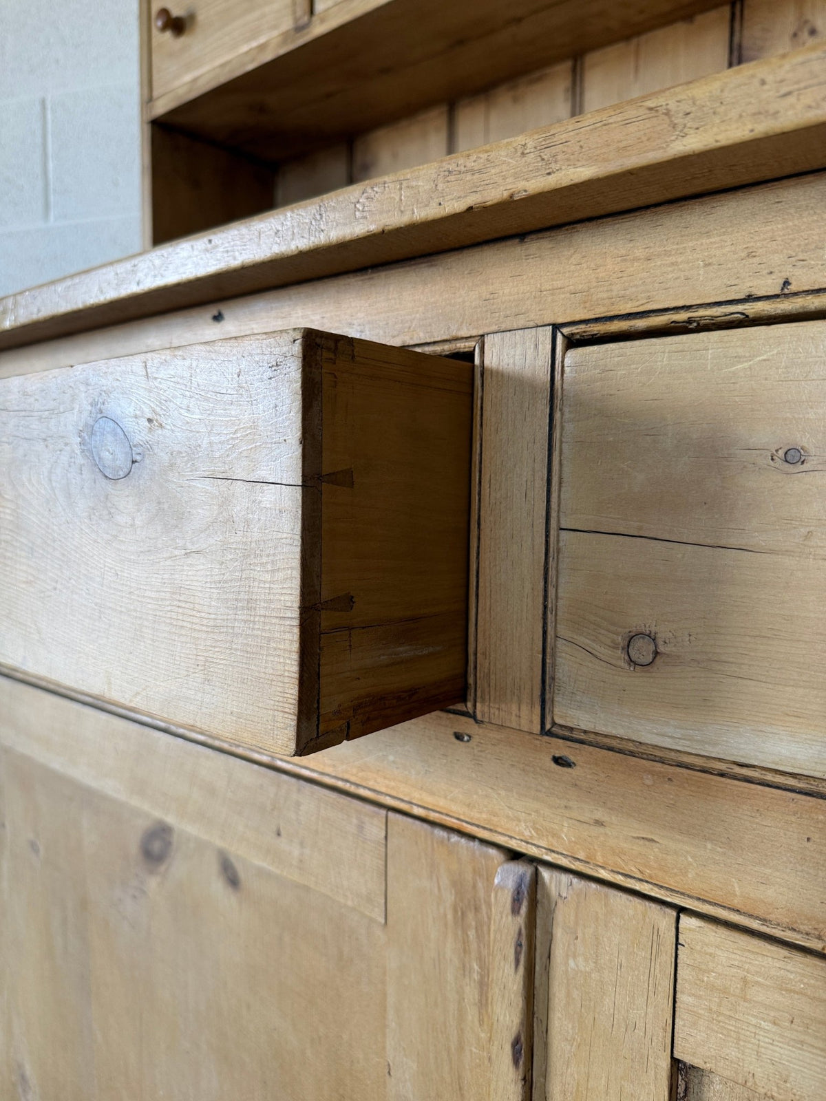 Antique pine hutch with tiny drawers - House on Horizon